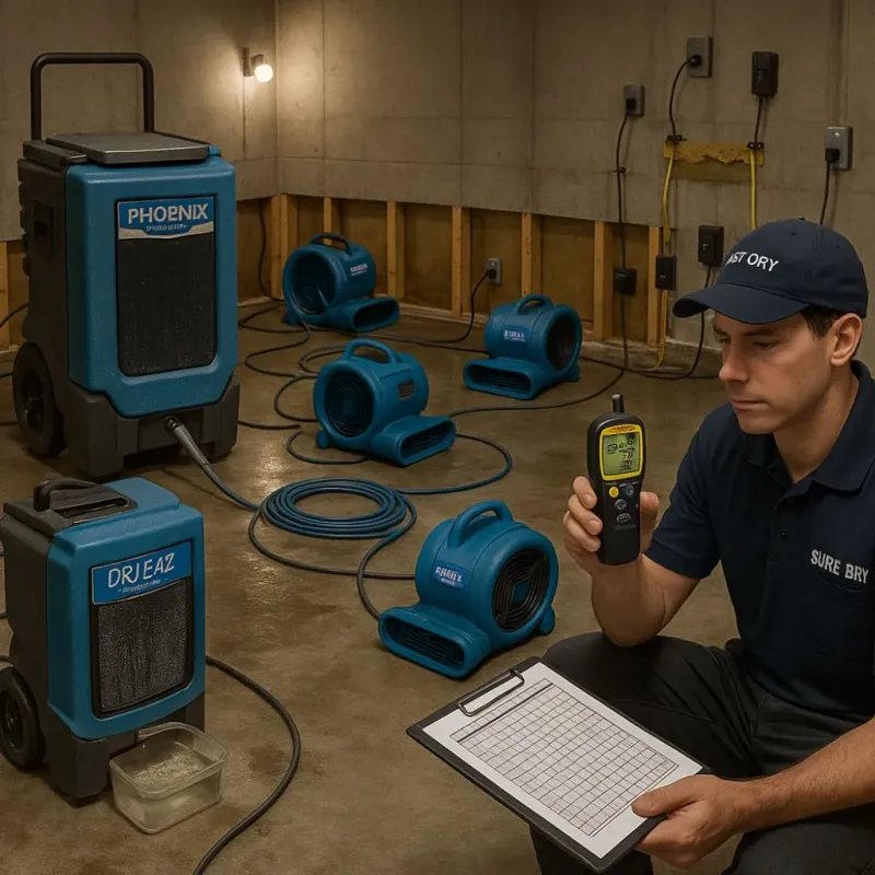 Structural Drying and Dehumidification process in Burlington, ND
